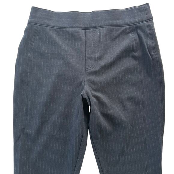 SPANX Supersmooth PerfectFit Ponte Ankle Slim Pant Navy Stripe Large Stretch - Picture 2 of 8